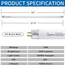 22 Inch F14T5/DL Fluorescent Light Bulb, 6500K Daylight, T5 14 Watts Fluorescent Replacement Bulb for Counter and Cabinet Fixture, G5 Base - 6 Pack