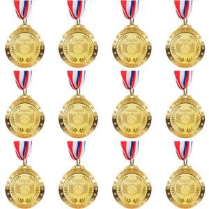 12 Pack Gold Award Medals for Kids Sports Volleyball Games, Adult Volleyball Metal Medals, Party Favors, 2 Inches