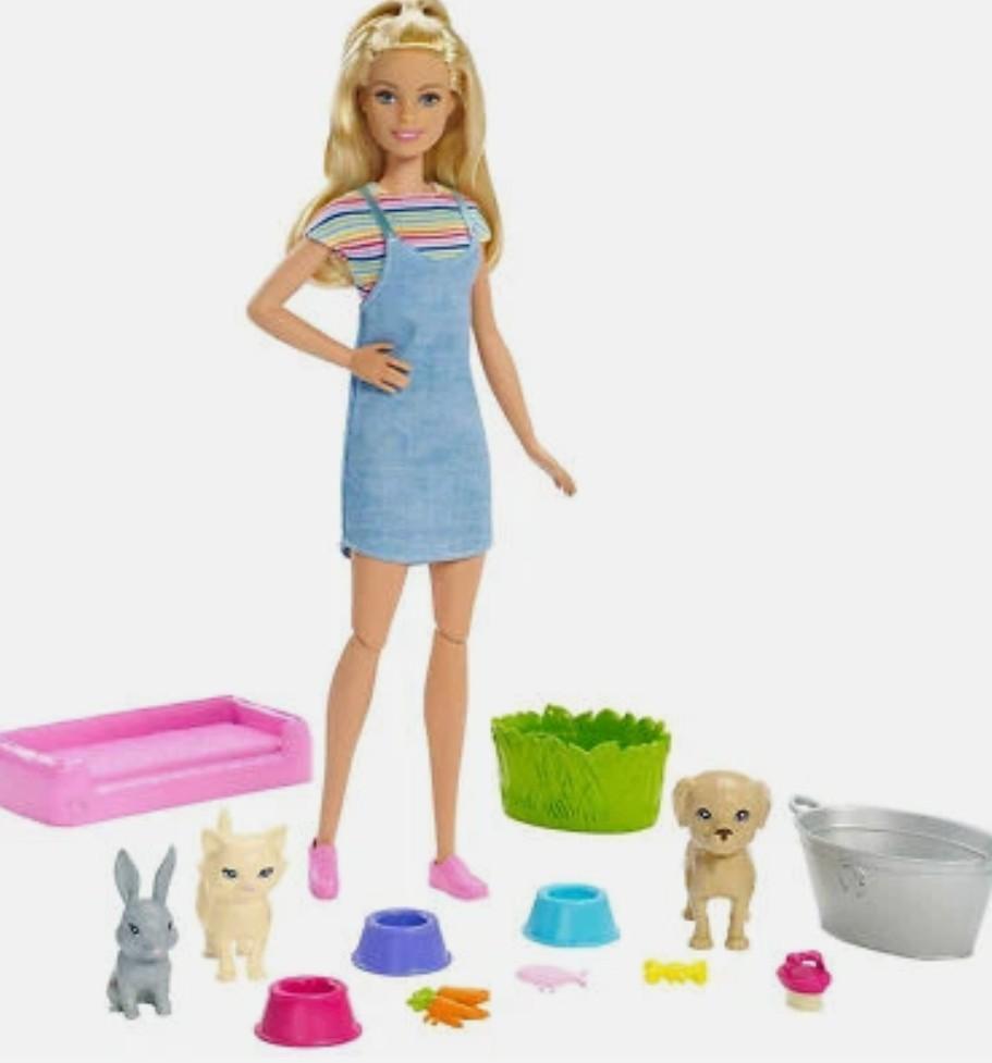 Barbie Play N Wash Pets Doll and Playset NEW 3+ FXH11