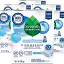Seventh Generation Dishwasher Detergent Packs Free & Clear Pack of 6 for sparkling dishes Dishwasher tabs, 20 count