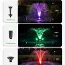 POPOSOAP Floating Pond Fountain With LED Lights, Pond Fountain Aerator Complete Kit with 1600GPH Water Pump 50FT Power Cord, 3 Spray Styles for Ponds, Pool, Lakes & Water Gardens P155