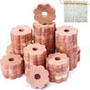 Homode Cedar Rings for Clothes Storage, 48 Pcs Cedar Blocks Cedar Chips for Closets and Drawers, Scented Flowers Cedar Wood for Closets Closet Freshener (1 Count (Pack of 48))