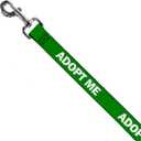 Buckle-Down Dog Leash | Pet Quote Adopt Me Green White Durable Stylish For Walks, 6 Feet Long - 1" Wide