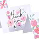 2 x Amazon Basics Thank You Cards and Envelopes, 48 Count, Floral Assorted Designs