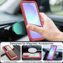 for Samsung Galaxy A36 5G Case, [Transparent & Holster Series] Belt Clip Full Body Shockproof Protective Cell Phone Cover with 2 Pack Tempered Glass Screen Protector (Red/Clear)