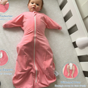 ZIGJOY Baby Swaddle Blanket Newborn Swaddling Sleep Sack Infant Wearable with 2-Way Zipper for 3-6Months Pink