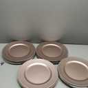 50 Pack Rose Gold Charger Plates 13" Plastic Round Charger Plates Dinner Plate With Beaded for Spring Easter Wedding Table Dinner Kitchen Catering Event Party Decoration