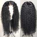 13X4 Lace Frontal Wig Natural Black 30 Inch Jerry Curly Wigs Human Hair 200% Density 13X4 Natural Black Jerry Curly Wigs Human Hair Pre Plucked For Black Women
