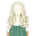 Cosela Princess Blonde Kids Wig White Queen Hair Platinum Curly Halloween Costume Wig