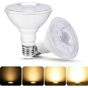 Flaspar PAR30 Outdoor LED Flood Light Bulbs, Dimmable 12W(100W Equivalent) LED Spotlight, 3000K Warm White E26 Base 1100Lm, Indoor Outdoor Recessed Bulb, Track Lighting, 2 Pack