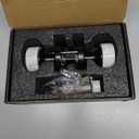 Modern White Marble Door Knob, Interior Privacy Door Handle with Matte Black for Bedroom Bathroom,Keyless Design