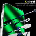 (2 Pack) Privacy Screen Protector for iPhone 16 Pro 6.3 Inch Anti-Spy Tempered Glass, Green Gradient Color Anti Spy Anti Blue Light HD Full Coverage