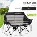 Nice C Heated Camping Chair with Battery, Outdoor Heated Folding Bench, Double Padded Loveseat for Adults, Camping Couch, with Cooler Bag, 2 Power Banks Included (Black&Grey), 55 inches x 17.3 inches x 35.6 inches