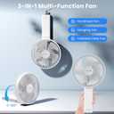 WSKEN Desk Fan Small Quiet - 180 Foldable Portable Fan with Battery Operated, 6 Inch Rechargeable Handheld Fan, 20H Max Cooling Time, 4-Speed, Travel Essential for Outdoor, Office, Gift, White
