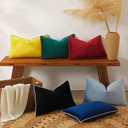 JUSPURBET Yellow Luxury Velvet Throw Pillow Covers with Piping 24x24 Inch Set of 2 Washable Accent Cushion Cases for Sofa Bed Home Decor with Hidden Zipper