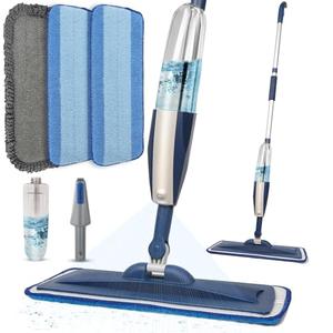 Mops for Floor Cleaning Wet Spray Mop with 1 Washable Microfiber Pads Home or Commercial Use Dry Wet Flat Mop for Hardwood Laminate Wood Ceramic