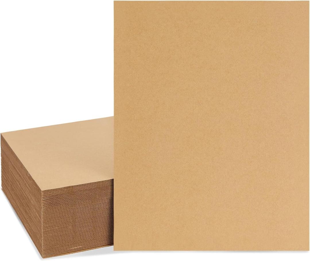 Juvale Large Corrugated Cardboard Sheets for Mailers, 11x14 Flat Packaging Inserts Pads, Shipping, Packing, Mailing, Dividers, Crafts, DIY Art Projects Supplies (2mm Thick) - 50-Pack