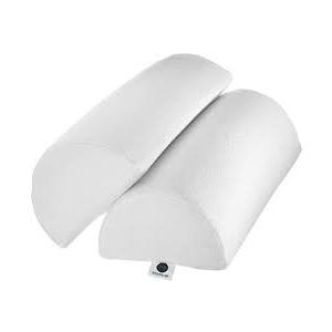 AllSett Health 2 Pack - XXL Half Moon Bolster Pillow for Legs, Back and Head | Semi Roll for Ankle and Foot Comfort with White Cotton Machine Washable Cover | Premium Memory Foam | 2 Pillow System 22x8'