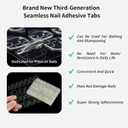 2 x Ultra-Slim Nail Adhesive Tabs  Jelly Double Sided Waterproof Gel Sticker Pads with Tool Set, Seamless & Strong Hold for Press On Nails, Fake Nail Tips, and Manicures 24 Sizes (20) (Ultra-Thin Clear)