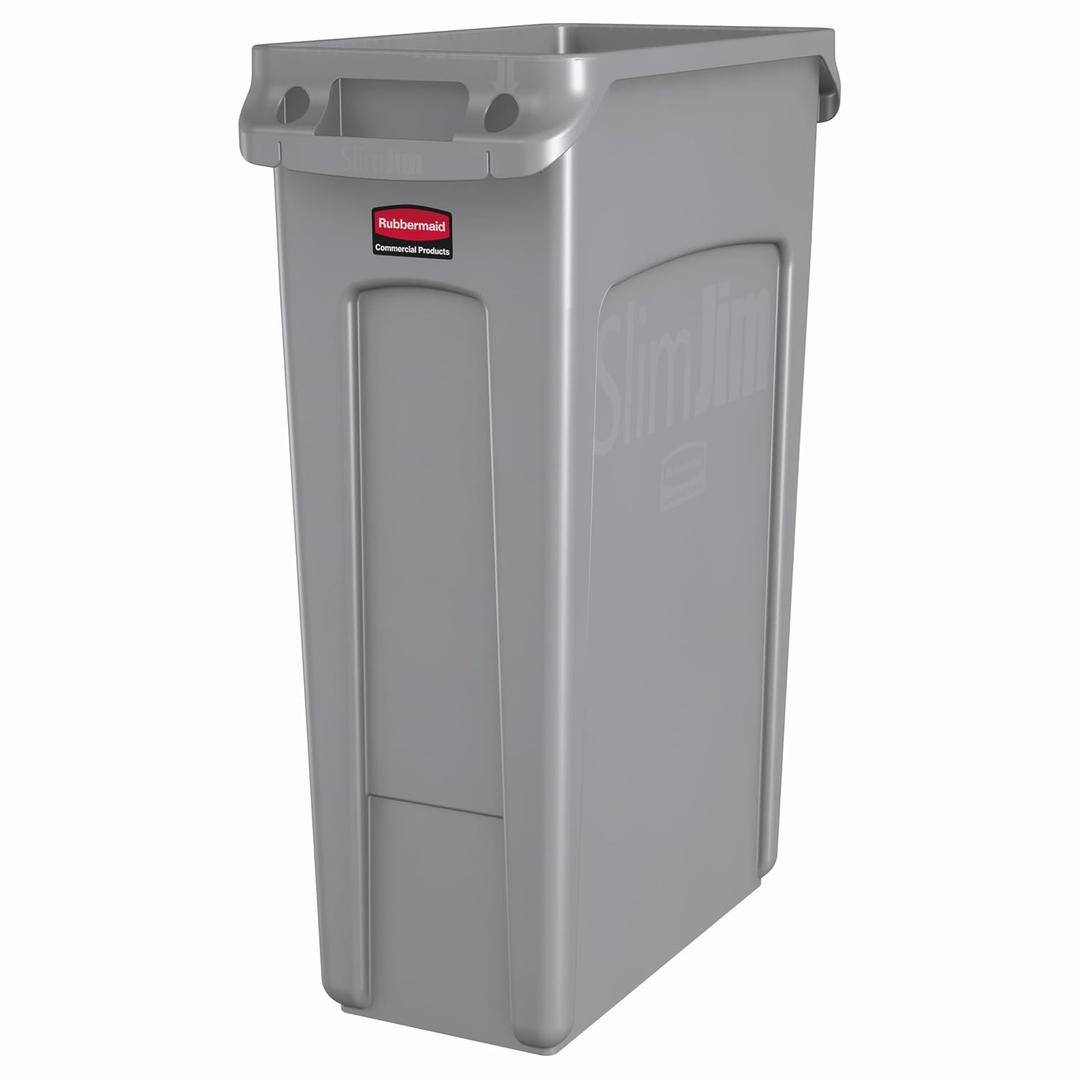 Rubbermaid Commercial Products Slim Jim Trash Can, Gray, 23-Gallon