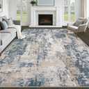 8x10 Area Rugs for Living Room: Washable Abstract Rug Modern Neutral Soft Large Indoor Rugs Non Slip Low Pile Carpet for Bedroom Dining Room Office Children's Room(Blue Brown, 8'x10')wrong size, approximately 9 x 6 ft