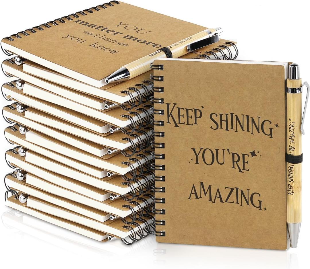 Dynta 16 Sets Employee Appreciation Gifts Bulk (20 Goodie Bags), Inspirational Notebooks, 4x5.5 Journals Bulk with Motivational Pens, Thank You Gifts for Coworkers Teachers Nurses Volunteers