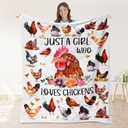 Chicken Blanket 40"x50" Girls Just A Girl Who Loves Chickens Couch Bed