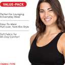 Fruit of the Loom Women's Built Up Tank Style Sports Bra Value Pack (Black, M)