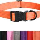 lynxking Dog Collar Soft Padded Breathable Cotton Solid Color Strong Adjustable Pet Collar for Little Puppy (Orange)