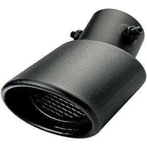 Car Polished Stainless Steel Exhaust Tail Exterior Rear Tail Car Exhaust Pipe Flue Muffler Tip Pipe, 63mm/2.5 inch Inlet Tailpipe Auto Universal Accessories with Mesh (Curved,Frosted Black)