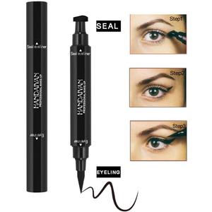 Handaiyan Waterproof 2 in 1 Eyeliner Stamp Liquid Liner Professional Makeup Long Lasting Quick Smudge Proof Hyper Drying Resistant Stay All Day Waterline Winged Instant Result(Classic Black) 2 Pack