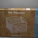 Dog Playpen 4-Panel 24" | Safe & Secure Indoor/Outdoor Pet Fence | Folding & Portable | 35 x 35 x 24IN, Ideal for Small to Medium Dogs | Easy to Clean White