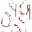 BQK 16pcs Baseball Snack Bags For Kids with Handles Baseball Goodie Bags Favors Baseball Treat Bags Baseball Gift Bags Baseball Theme Party Supplies Baseball Birthday Party Supplies