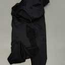 Women Long Sleeve Dance Leotard for Ballet V-Mesh Mock Neck Dancewear, Water-drop Hollow Back, Chest Lining (Medium, Black Tank)