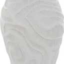 Coral Pattern and Threaded Resin Art Vase, Modern Home and Hotel Homestay Decoration Ornaments, Suitable for Dried Flowers and Line Flowers.(14 inches high) (White)