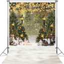 Winter Snow Scene Backdrop 5x7FT Snowflake Christmas Tree Glitter Bokeh Portrait Photography Background Winter Holiday Xmas Party Decorations Supplies Photo Props (5x7FT: 60x84 inch)