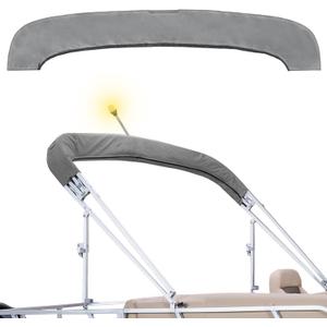 600D Bimini Top Storage Boot, Storage Boat Replacement Cover Waterproof and UV Protection with Light Hole, Suitable for 3-4 Bows Bimini Tops (gray)