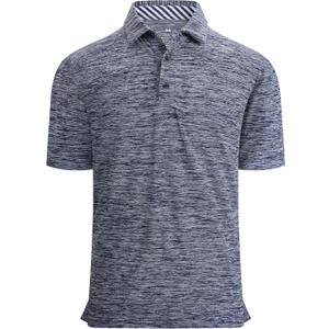 Alex Vando Mens Golf Shirt Moisture Wicking Quick-Dry Short Sleeve Casual Polo Shirts for Men (Blue)