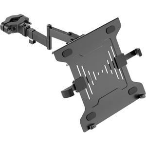 monTEK 2-in-1 Universal Laptop Pole Mount Tray for 10”- 15.6” Notebook or 17”-32” Monitor, Full Motion Laptop Mount with Removable 75/ 100mm VESA Plate, Fits 1.1”-2.4” Pole Diameter, Black