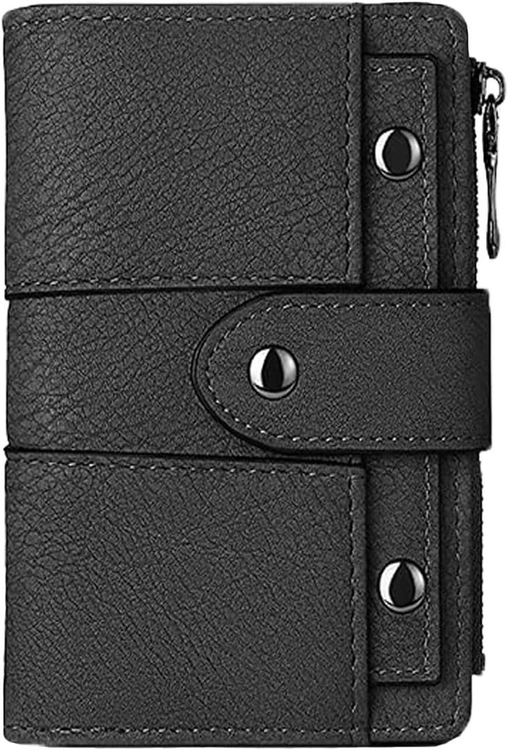 Leather Small Wallet for Women, RFID Blocking Ladies Mini Purse with ID Window