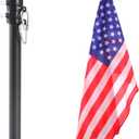 iElyiEsy 6FT Indoor Flagpole Kit with Black Ball Topper, Sectional Flag Pole with Round Base Stand, Premium Aluminum Pole Heavy Duty Flag Pole, Office, Hall, Pack of 2