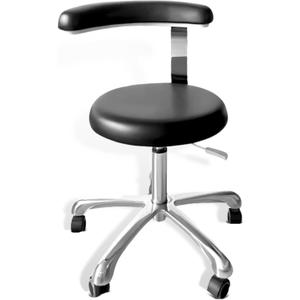 Medical Stool on Wheels with 360 Degree Swivel Armrests PU Leather Medical Stool, Height Adjustable, Salon, Shop, Home and Medical Dental Assistant Chair, Black