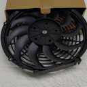 12 Inch Slim Fan Push Pull Electric Radiator Cooling Fan Universal High Performance 12V 80W Motor with Fan Mounting Kit (Black)