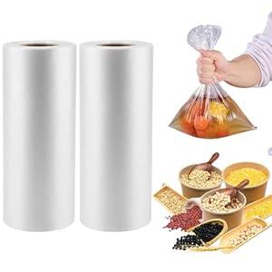 700 Count 12 x 20 Inches Clear Plastic Produce Bags Roll, Clear Grocery Bag for Bread, Fruits, Vegetable, Kitchen, 350 Bags/ Roll - 2 Rolls
