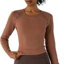 Women's Long-Sleeve Crop Top - Open Back Tie, Thumbholes Moisture-Wicking Quick-Dry for Yoga, Fitness & Workout