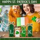 MTLEE 4 Pcs St Patricks Day Votive Candle Holders Wood Tealights Wooden Candles Shamrock Centerpiece Table Decorations for St Patricks Day Home Decor