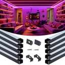 6 Pack 3.3FT/1M Plus-Size Spotless LED Channel Black LED Strip Diffuser Channel with Milky Frosted White Diffuser Cover U103 BW 1M