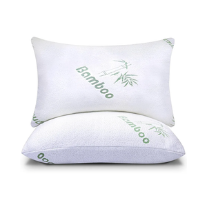 Memory Foam Pillows Queen Size Set of 2 - Cooling Bed Pillows for Sleeping - Back, Stomach, Side Sleeper Soft, Comfy Cool Shredded - 2 Pack, Rayon Derived from Bamboo