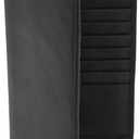 AG Wallets 20 Card Wallet for Men  Slim Long RFID Credit Card Holder with 2 Bill Compartments & ID Window  Soft Cowhide Leather Large Capacity Bifold  Black