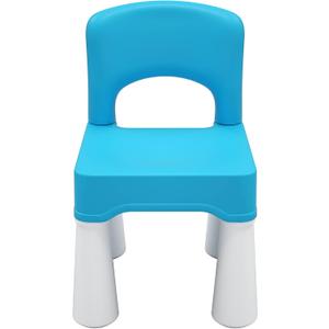 burgkidz Toddler Chair for Kids Ages 2-4, Plastic Kids Chair with 9.3" Seat Height, Lightweight & Durable, Easy-Clean for Indoor/Outdoor Use, Favorite Calming Blue for Boys Girls